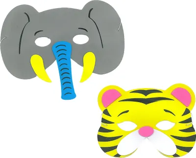 Produktbild von Tiermasken aus Schaumstoff für Kinder, Karneval und Kinderpartys, 2er-Set