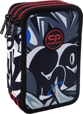 Produktbild von Federtasche 3-fache Federmappe Street Art Graffiti Federmäppchen 46-teilig gefüllte Schüleretui Stifte und Pinsel inkl. Aufgabenheft Federbox Etui