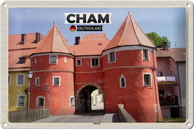 Produktbild von Blechschild Städte Cham Biertor Architektur Wanddeko 30x20cm