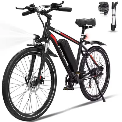 Produktbild von EVERCROSS EK15 E-Bike 28 Zoll Elektrofahrrad Trekking Pedelec 250W 36V Scheibenbremse 21 Gang Schwarz-Rot