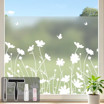 Zdjęcie produktu dla Matowa folia okienna, nieprzezroczysta, o wymiarach 44,5 x 200 cm, zapewniająca prywatność