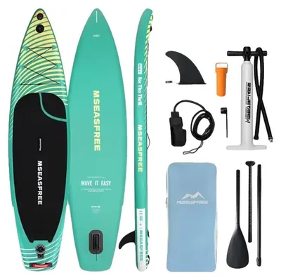 Image de Planche de paddle gonflable, pouvant accueillir plusieurs personnes, kit complet, vert - 5021318