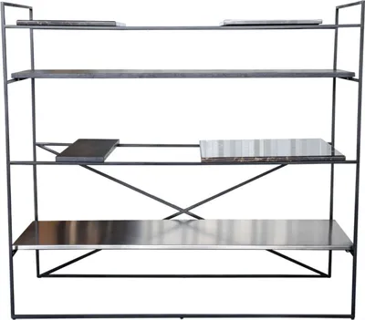 Immagine prodotto di Casa Padrino mobile da soggiorno nero 110 x 45 x H. 100,5 cm - Mobile a ripiani di design