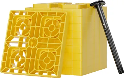 Obrázek produktu pro Wiltec klíny na kola pro karavany 10 kusů do 13,5 t max. stohovací výška 11,4 cm, opěrné desky pro karavany lze použít jako nájezdový a nášlapný klín