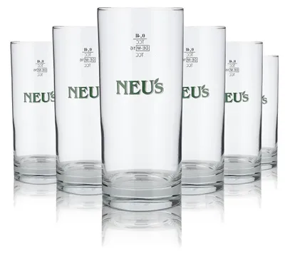 Produktbild von 6x Neus Glas 0,4l Stange Becher Trinkgläser Set Saft Mineralwasser Limo