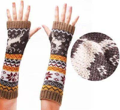 Immagine prodotto di Jumadas: scaldamani da indossare al polso – scaldamani scandinavi per l'inverno – guanti lunghi a maglia senza dita – per donna