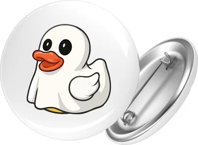 Produktbild von Huuraa Button Quietscheente Geist Gummiente Halloween 59mm rund mit Sicherheitsnadel Ansteckbutton Geschenkidee