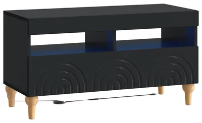 Obrázok produktu pre vidaXL TV skrinka s LED osvetlením, čierna, drevovláknitá doska
