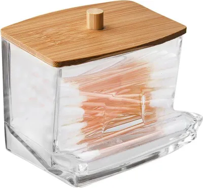 Obrázek produktu pro Orion zásobník na vatové tyčinky Úložný box s bambusovým víkem