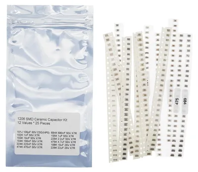 SMD Keramikkondensator-Set 1206, 12 Werte x 25 Stück, 100pF–22µF