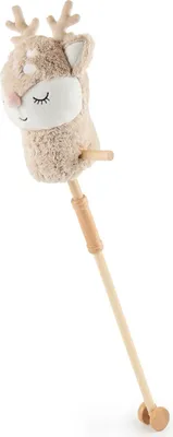 Produktbild von Bieco Steckenpferd Kinder Reh Ella | Hobby Horse Pferde | Steckenpferd Rollen | Steckentier Holz Pferd Stab | Stock Pferde Schöne Steckenpferde für Kinder Stockpferd Kleinkind Zubehör