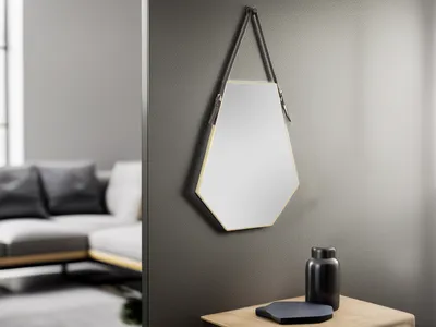 Produktbild von Ausgefallener Garderobenspiegel zum Aufhängen für den Flur und Ankleidezimmer