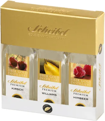 Image de Scheibel PREMIUM Trio Eaux-de-vie de fruits 3 variétés différentes 3x20ml