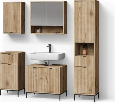 Immagine prodotto di Set di mobili da bagno Livinity ATERNO Quercia vichinga 5 parti, Model 53093