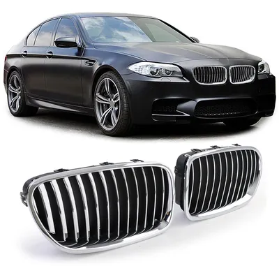 Kühlergrill Grill Performance SCHWARZ CHROM für BMW 5er F10 F11 ab 2010-2017 – Produktansicht