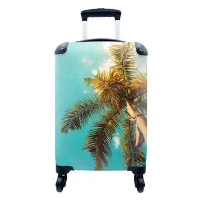 Produktbild von MuchoWow® Koffer Handgepäck Trolley Rollkoffer Kleine Reisekoffer mit 4 Rollen - Palme - Sommer - Tropisch - Cabin Size < 55x40x23 cm & 55x40x20 cm - Fotokoffer - Kabinenkoffer - Boardgepäck - Reise-Box - Reisekoffer - Reisegepäck - Koffer mit Bild - Trolley für Kinder
