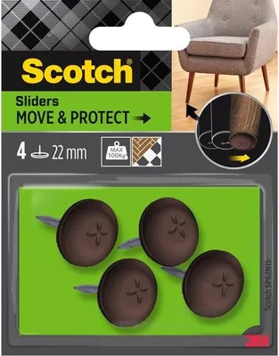 Produktbild von 4er Set Klebewabenpads, SCOTCH, Ø 22 mm, braun