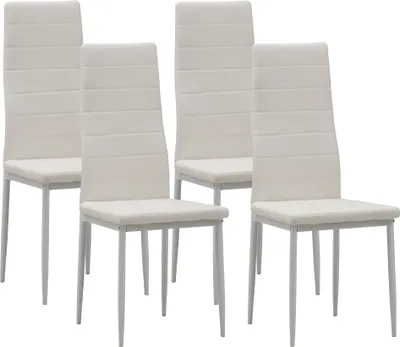Produktbild von Albatros Esszimmerstühle MILANO 4er Set, Weiss - Polsterstuhl mit Kunstleder-Bezug, Modernes Stilvolles Design am Esstisch-Küchenstuhl oder Stuhl Esszimmer mit hoher Belastbarkeit bis 110kg