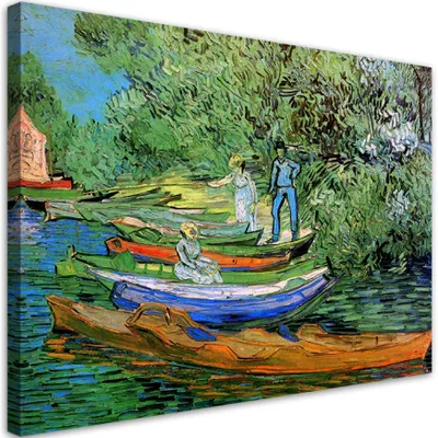 Immagine prodotto di Tela Rive dell'Oise ad Auvers - V. van Gogh 100x70 Feeby Quadro colorato per la parete pronto per essere appeso