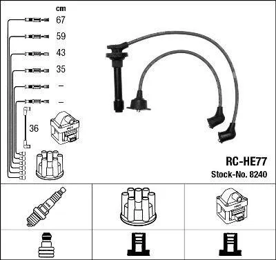 Produktbild von NGK 8240 Zündkabelsatz Zündleitungssatz für HONDA PRELUDE III (BA) PRELUDE IV (BB) ACCORD V (CC, CD)