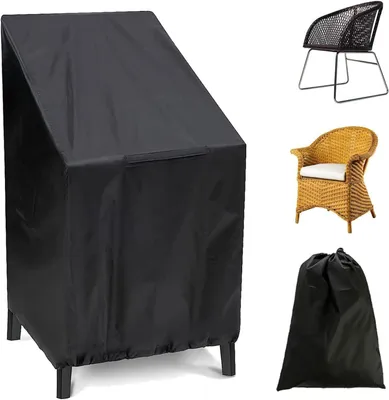 Immagine prodotto di Copertura protettiva per sedia da giardino, dimensioni 65 x 65 x 120 cm, realizzata in tessuto Oxford, con coulisse, adatta per l'uso esterno