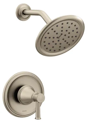 Duschkopf-Set gebürstetes Nickel, Wandmontage, ohne Ventil