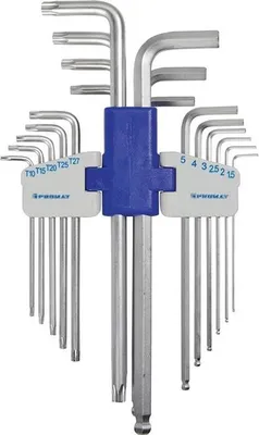 Produktbild von Winkelschraubendrehersatz 18-tlg.Ku.-Halter SW 1,5-10 mm-T10-T50