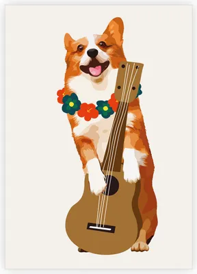 Produktbild von Lustige Retro Hunde Grußkarte im 70s Stil