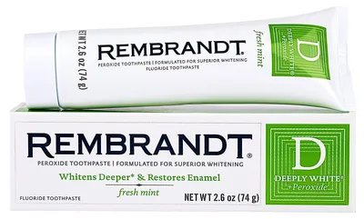 Produktbild von Zahnpasta, Rembrandt, Deeply White, Intensive Aufhellung, mit Peroxid, 74gr