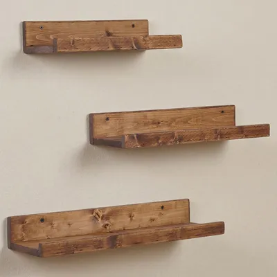 Immagine prodotto di Piazzolo - Mensola, 60x15x8h cm Marrone Noce, 3 Ripiani