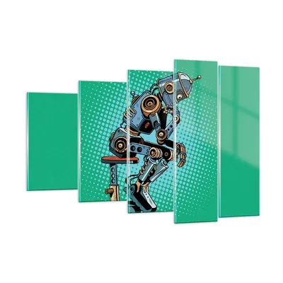 Produktbild von Bilder auf glas - Roboter Illustration Karikatur Comic - 150x100cm - Glasbilder - Wandbilder - Kunstdruck - Wanddekoration aus Glas - Glas Bilder - Wandbild auf Glas - GEG150x100-3194