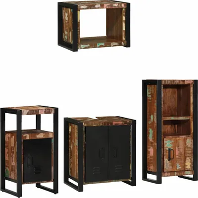 Imagen del producto de vidaXL Juego de muebles de baño, 4 piezas, en varios colores y