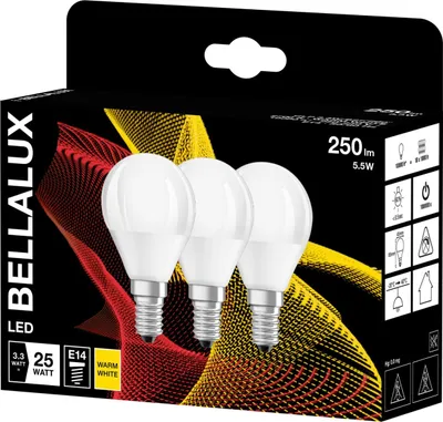 Produktbild von BELLALUX ST CLAS P 25 3.3 W/2700K E14 3PACK LED-Tropfen, Sockel E14, 3,3 Watt, Warmweiß, 2700 K,