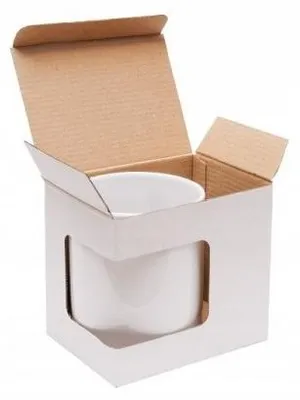 Obrázok produktu pre 330 ml box na poháre s darčekovým okienkom biely