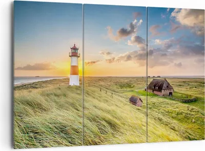 Produktbild von Bild auf Leinwand - Leinwandbild - Leuchtturm Meer - 165x110cm - Wand Bild - Wanddeko - Wandbilder - Leinwanddruck - Bilder - Kunstdruck - Wanddekoration - Leinwand bilder - Wandkunst - CE165x110-3695