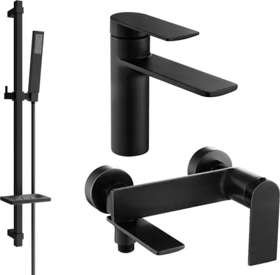 Produktbild von Mexen Zero DQ02 Badewannenset, Schwarz - 71103DQ02-70