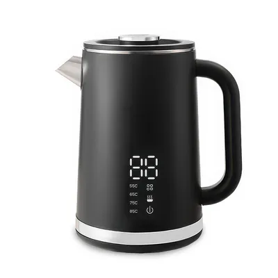 Produktbild von Wasserkocher, 1,7 l, doppelwandiger elektrischer Teekessel mit Temperaturregelung, Edelstahlkessel, Teekanne mit Digitalanzeige, BPA-frei