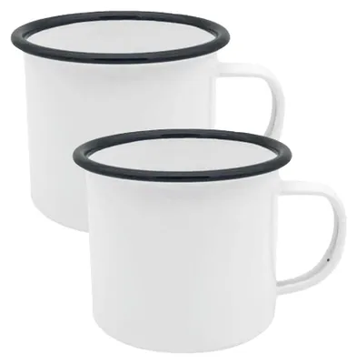 Produktbild von Plottermarie Sublimationsrohlinge Sublimations-Tassen für personalisierte Geschenkideen – Sublimationsrohlinge, Fotogeschenke, Personalisierung & DIY Emaille Tasse 18 oz Black 2er Set