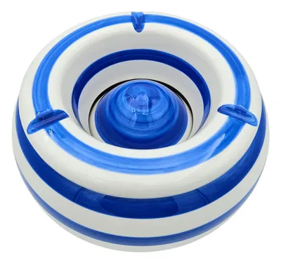 Produktbild von Sturmaschenbecher Mykonos XXL 23 cm Maritim blau weiß Aschenbecher gestreift