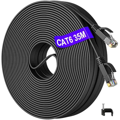 Produktbild von LAN Kabel 35 Meter Flach Cat 6 Netzwerkkabel High Speed Ethernet Kabel RJ45