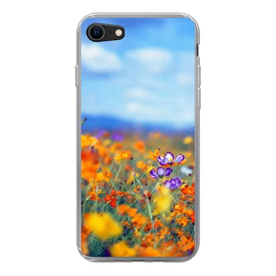 Produktbild von MuchoWow® Handyhülle Schutzhülle Hülle für iPhone 7 Kosmos - Farben - Frühling Silikon Softcase Handy Hülle - Kartenhalter