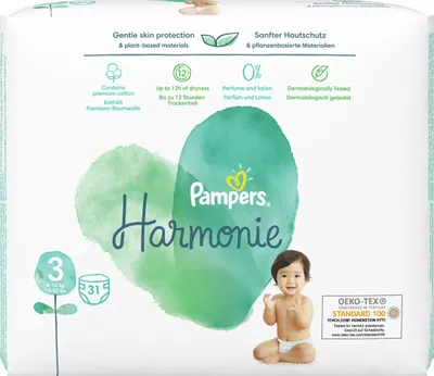 Zdjęcie produktu dla Pieluchy PAMPERS Harmonie rozmiar 3 (6-10kg) 31szt