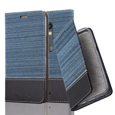 Image de Cadorabo Housse pour Motorola MOTO X PLAY Housse en bleu Housse pour portable Etui Book Case Cover