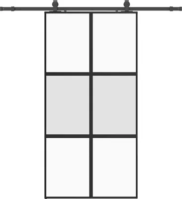 Produktbild von vidaXL Schiebetür mit Beschlag Schwarz 102,5x205 cm Hartglas