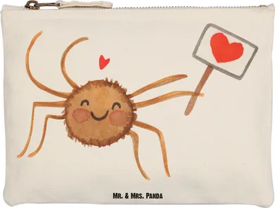 Produktbild von Mr. & Mrs. Panda Schulmäppchen Spinne Agathe Motivation Grösse XL Große - Weiß - Geschenk, Glück, Kulturtasche, Schlampermäppchen, Kosmetiktasche, Federmappe, Dankeschön