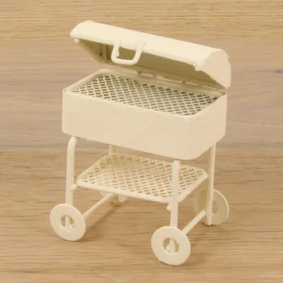 Produktbild von Minigarten Grill aus Metall, weiß, 5,5 x 3,5 cm, Höhe 6,5 cm