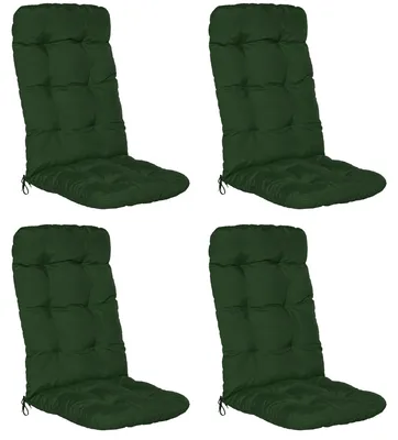 Immagine prodotto di Beautissu Set di 4 cuscini per sedie a schienale alto Flair HL, 120x50x8 cm, verde scuro