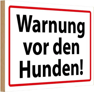 Produktbild von vianmo Holzschild 12x18 cm Warnung vor den Hunden Warnschild Hinweisschild