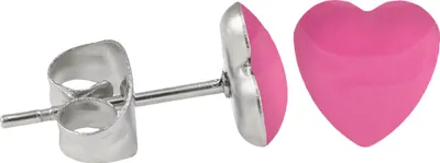 Produktbild von Chirurgenstahl Ohrstecker Emaille Herz Farbe - Pink