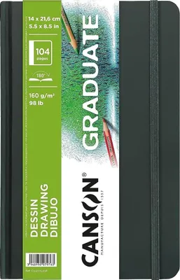 Image de CANSON Carnet de croquis GRADUATE DRAWING 140 x 216 mm noir 52 feuilles